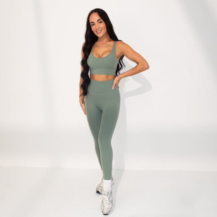 Womens Sage Activewear Set | Top & Leggings